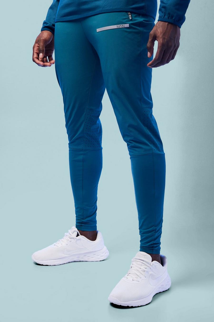 Teal Man Active Performance Perforated Jogger image number 1