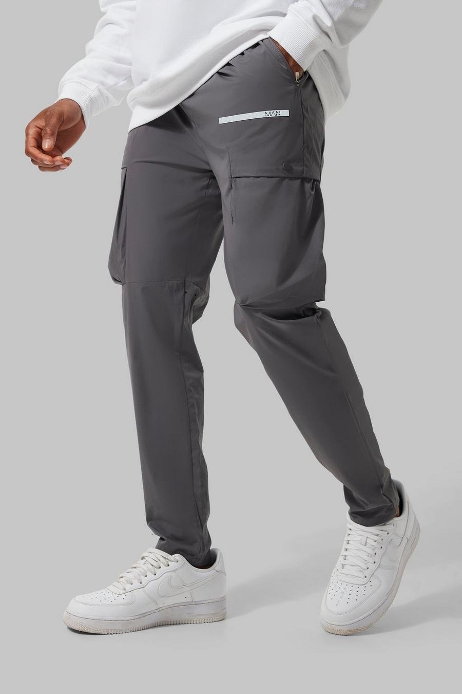 Pantaloni Cargo Man Active perforati, Charcoal grigio