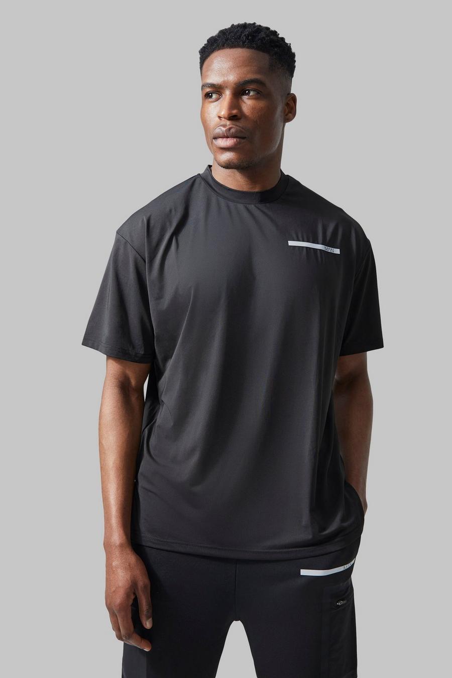 Man Active Performance Oversize T-Shirt, Black image number 1