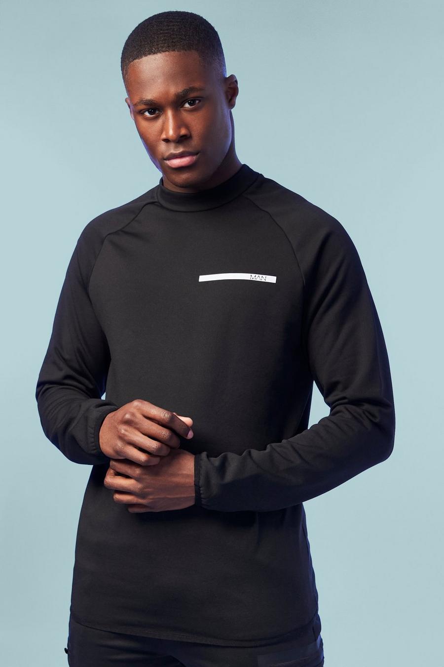 Black Man Active Muscle Base Long Sleeve Top image number 1
