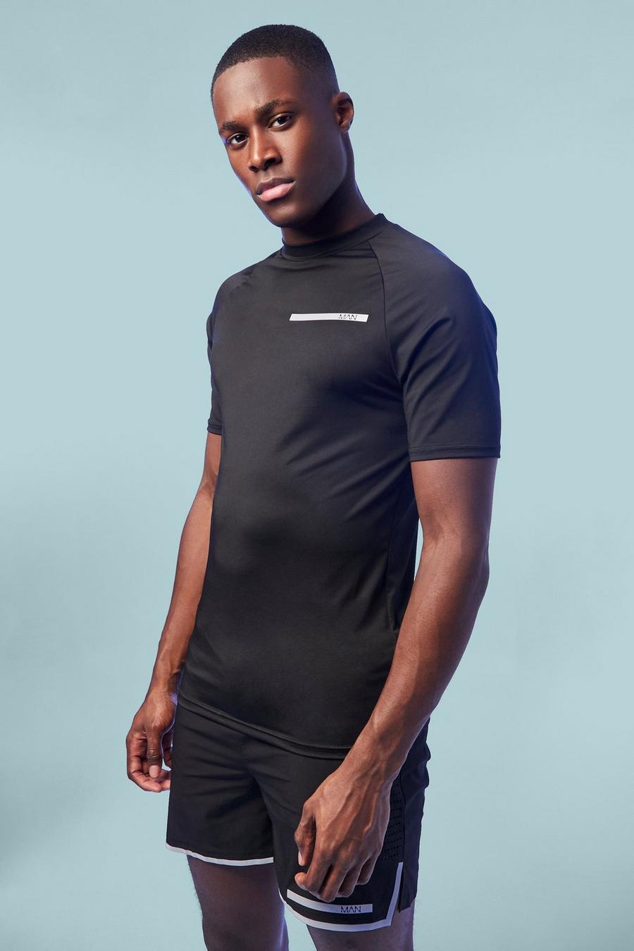 Black svart Man Active Performance Muscle Base T Shirt