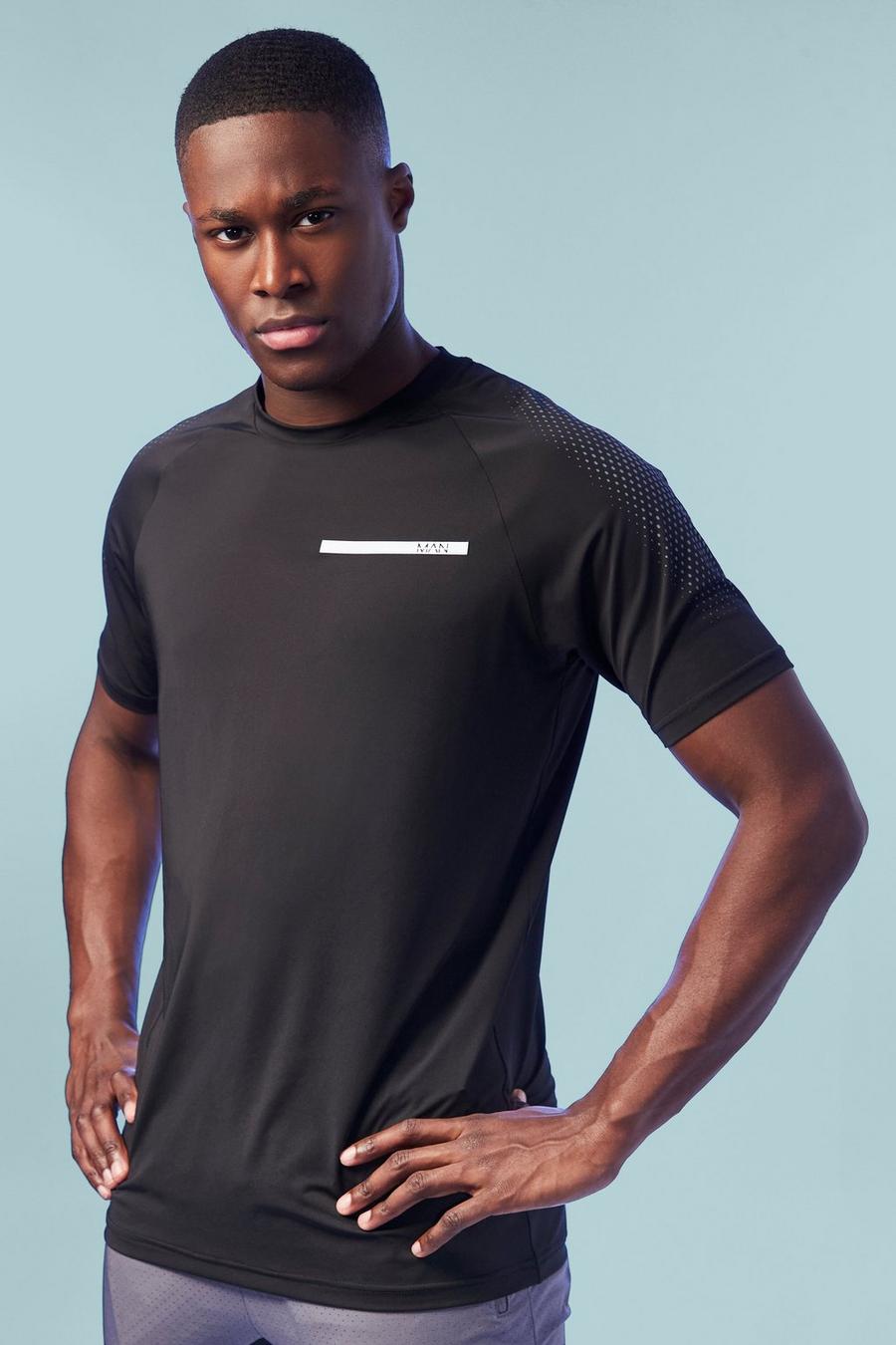 Black Man Active Performance Raglan T Shirt