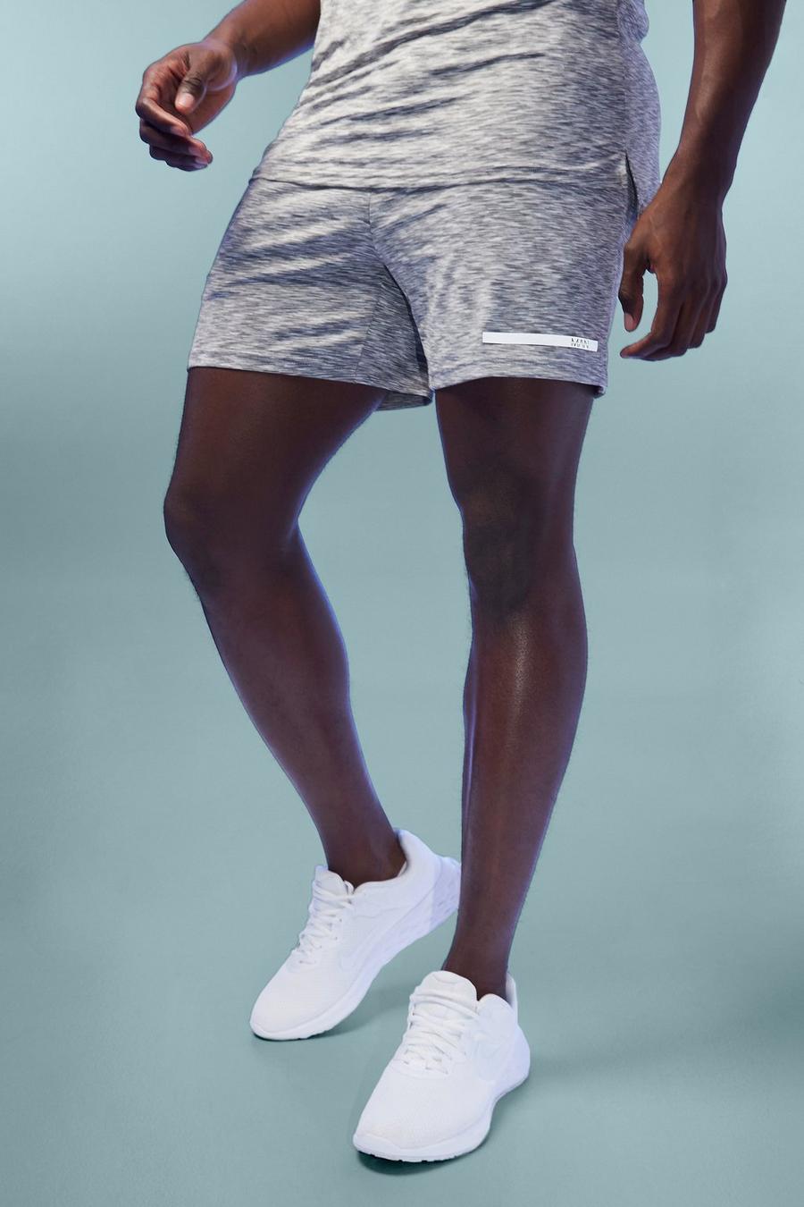 Charcoal Man Active Performance Marl Shorts image number 1