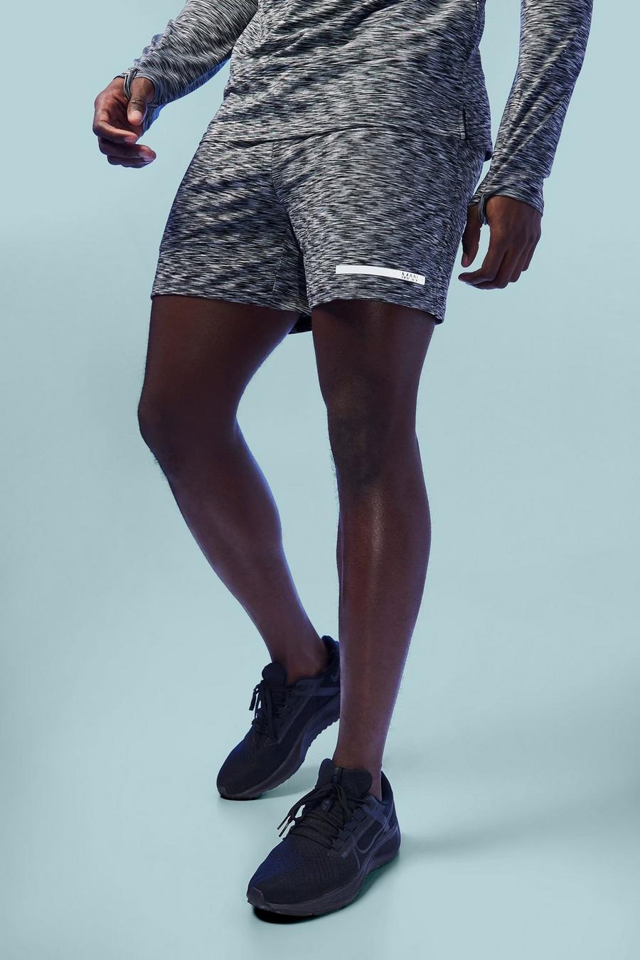 Black Man Active Performance Marl Shorts