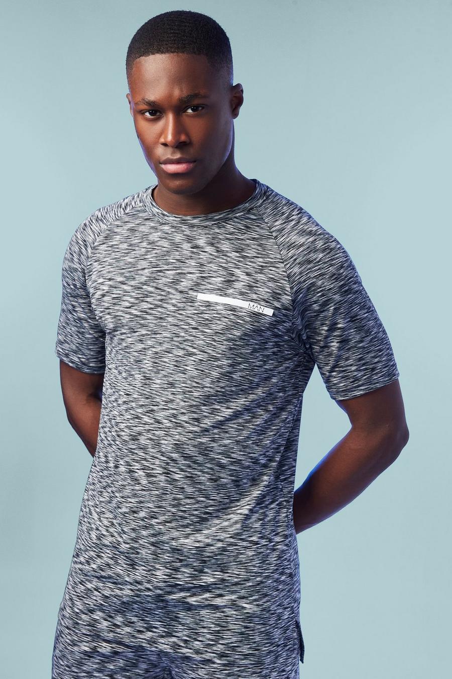 Black negro Man Active Performance Marl T Shirt