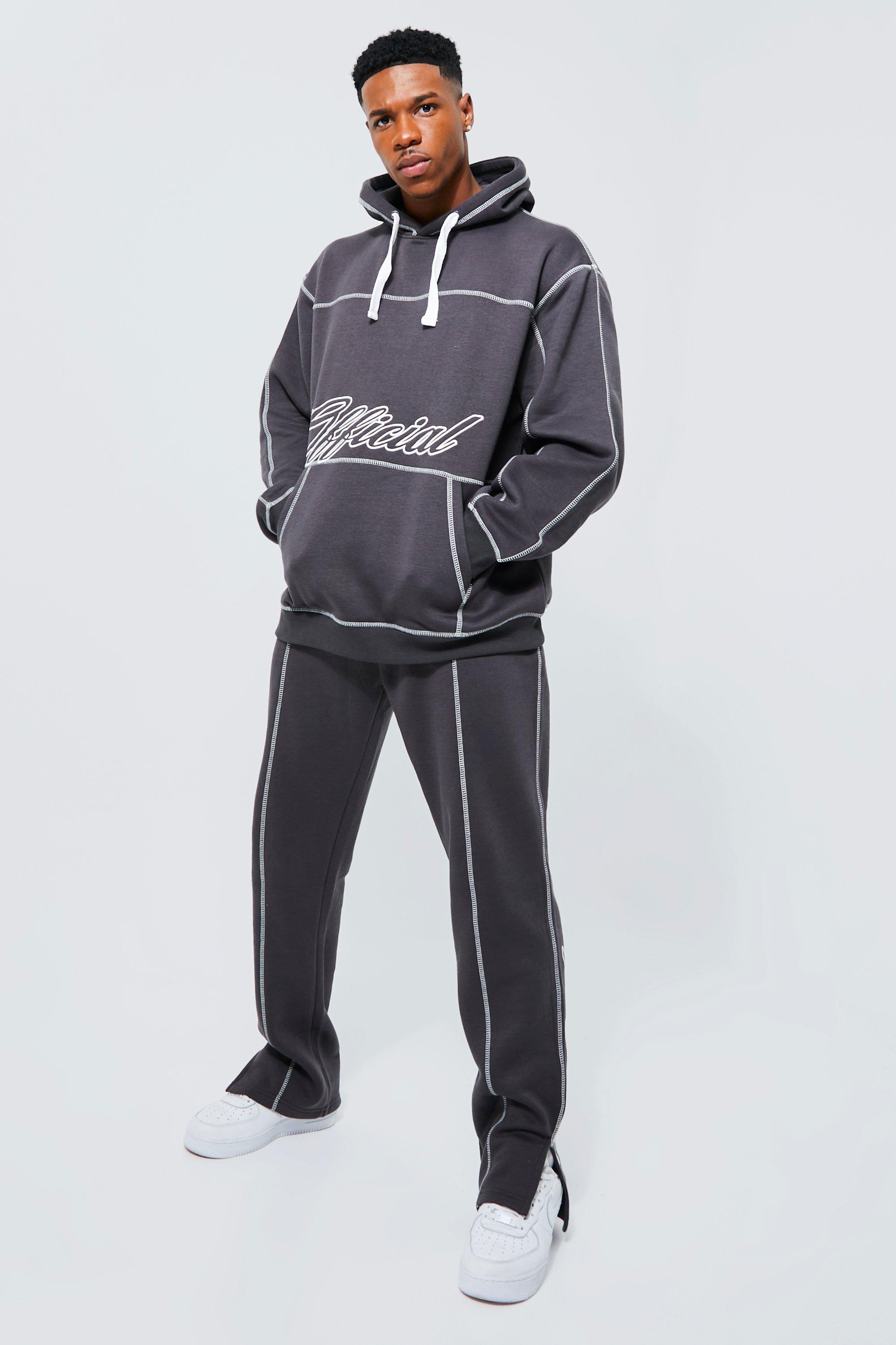 Official Oversized Contrast Stitch Hoodie boohoo