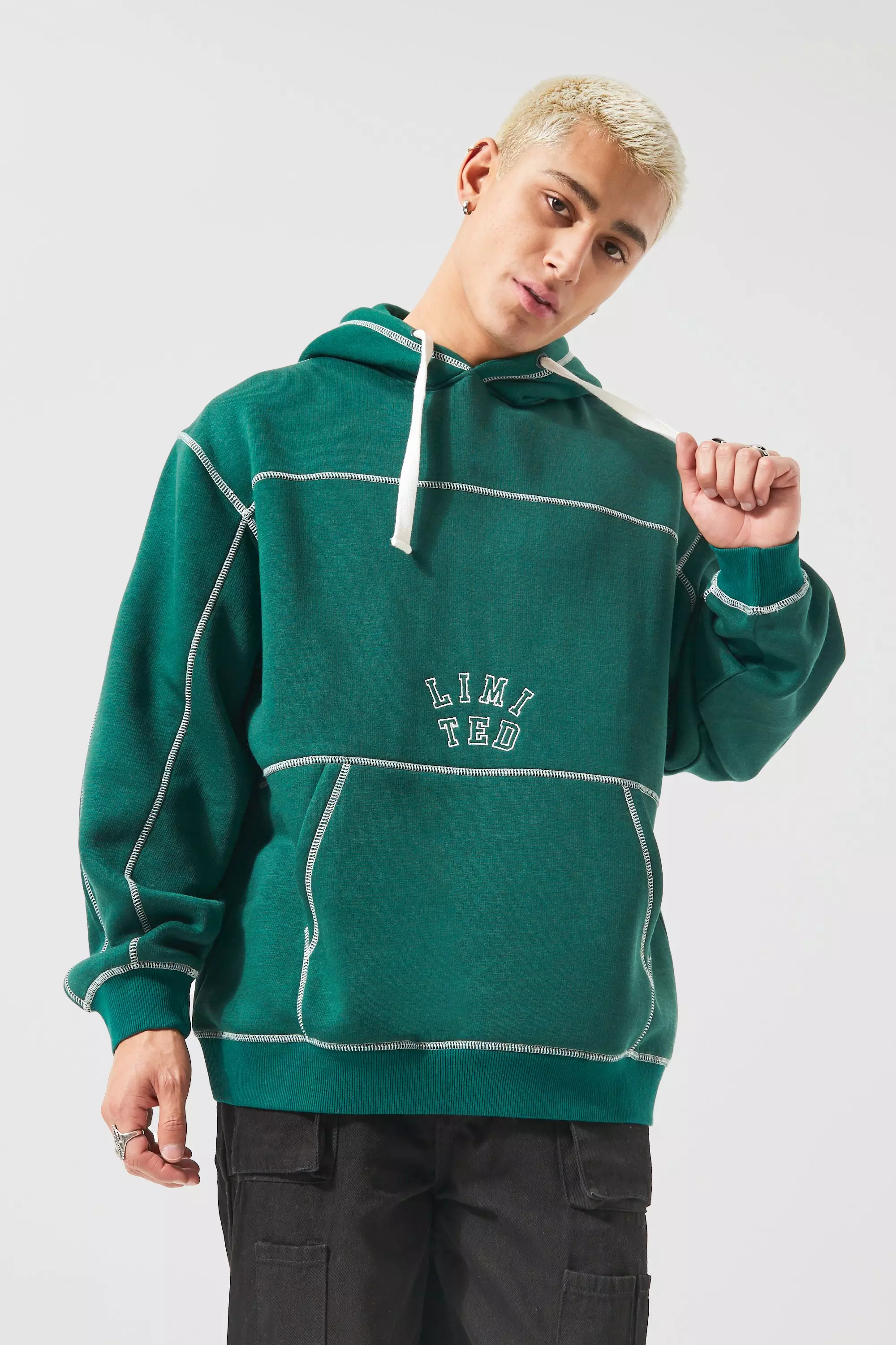 Contrast cheap stitch hoodie