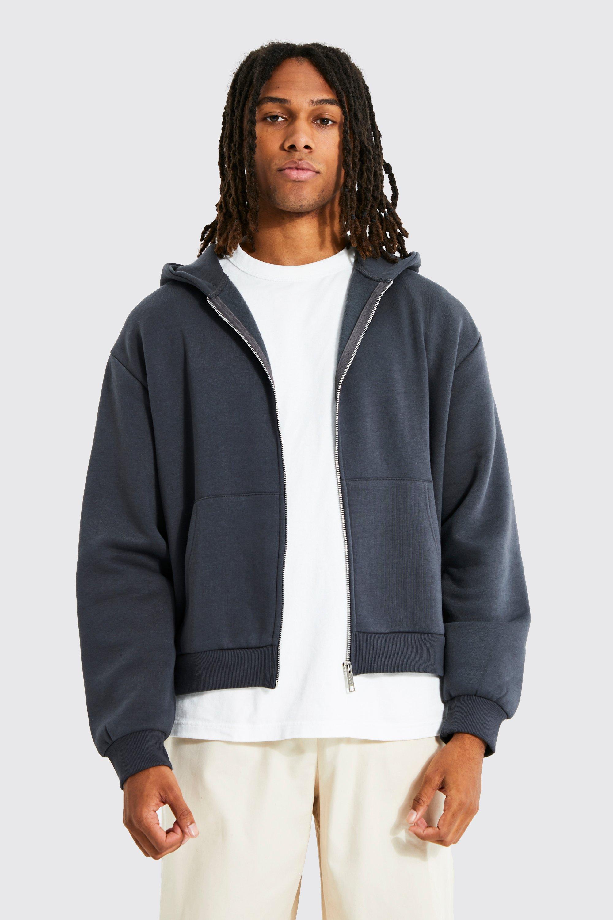 Mens Zip Up Hoodies | Mens Black Zip Up Hoodies | Boohoo UK