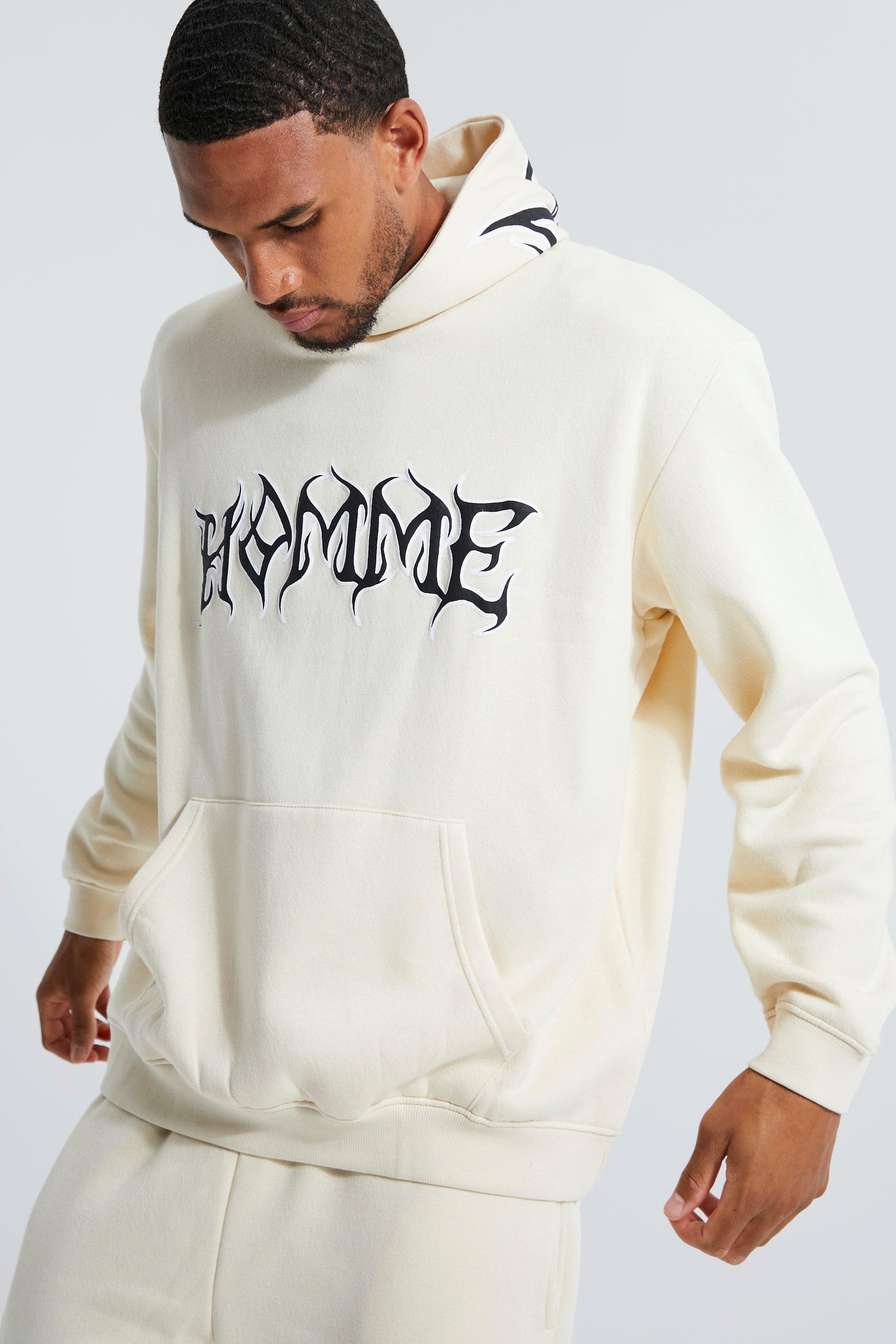 Tall Baggy Fit Homme Graphic Hooded Tracksuit