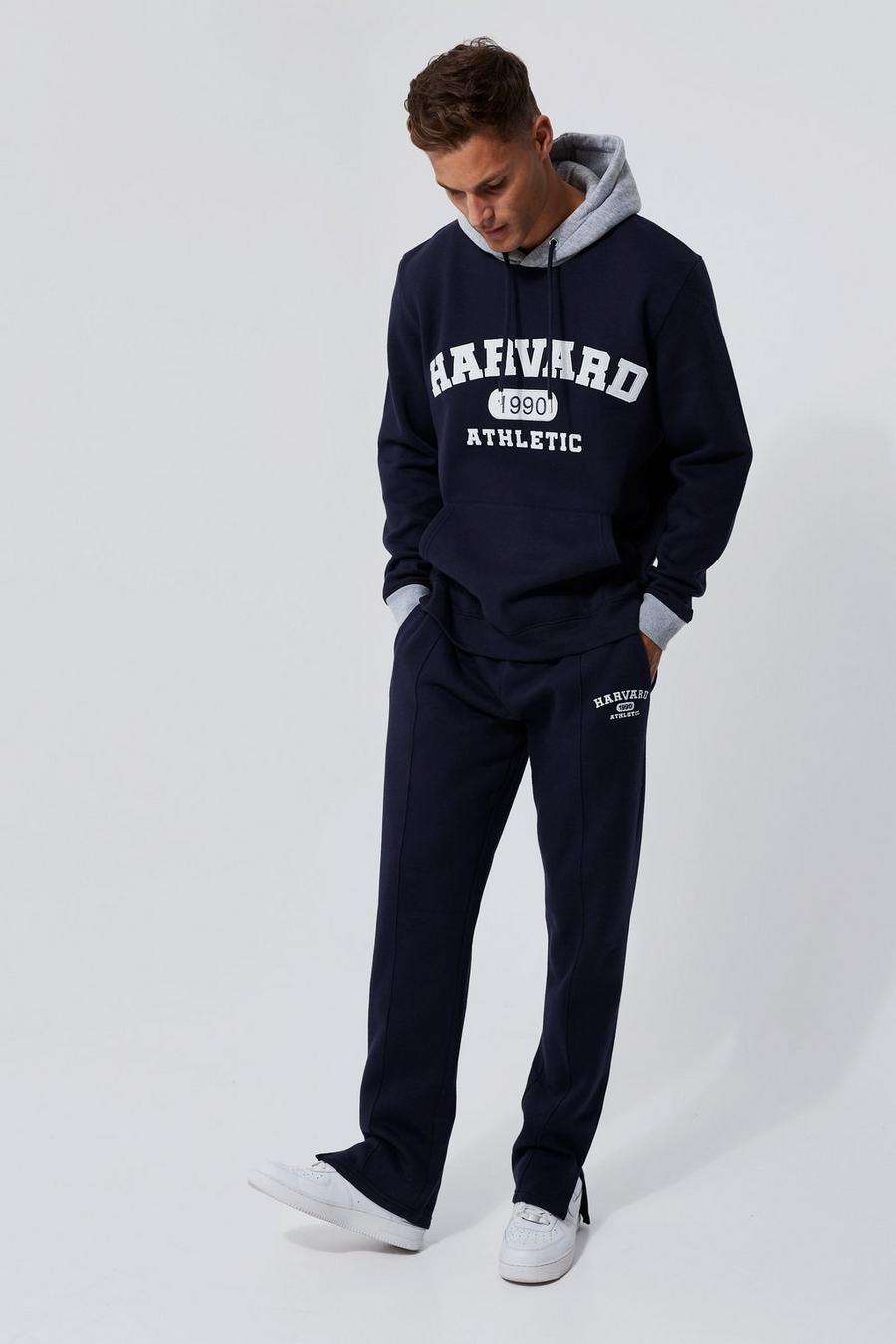 Chándal Tall con capucha y estampado universitario de Harvard, Navy blu oltremare image number 1