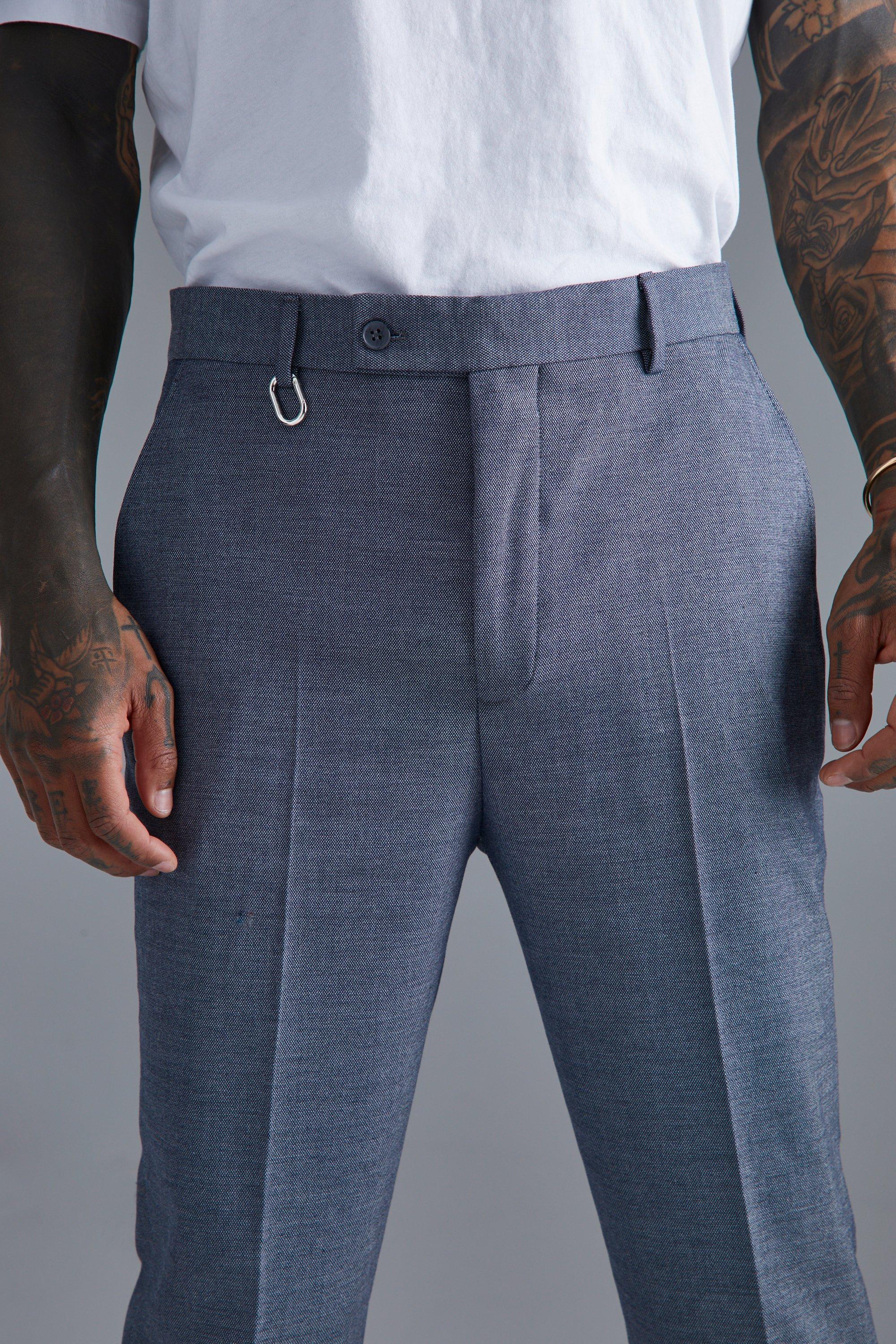 Grey split best sale hem pants