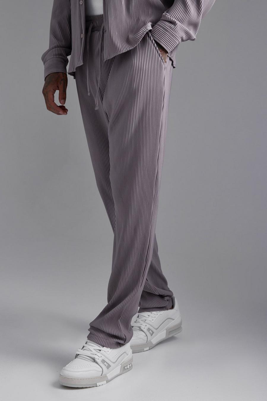 Pantalón plisado ajustado, Taupe beis image number 1