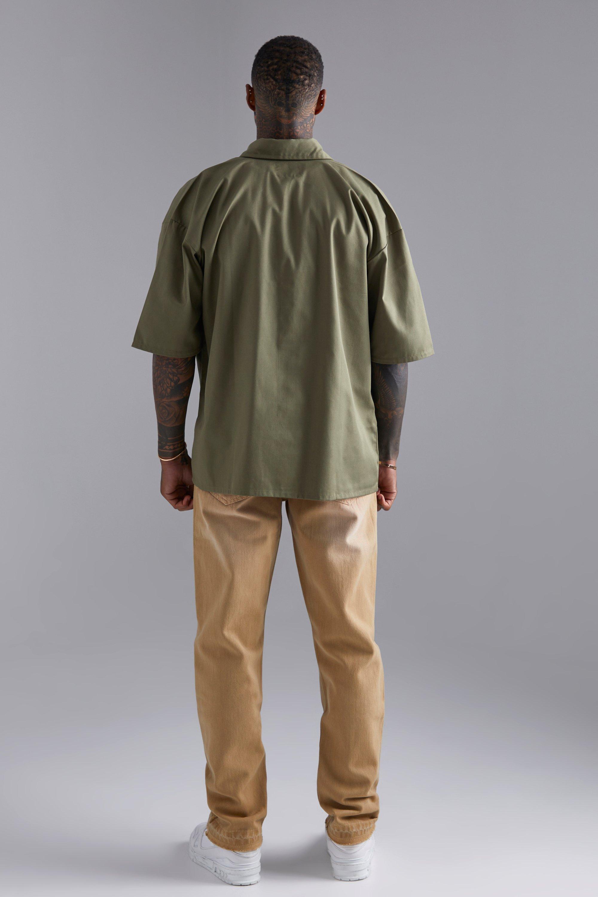 Short Sleeve Boxy Oversized Cargo Shirt