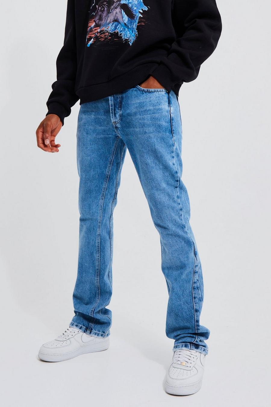 Jeans a zampa Skinny Fit con inserti e pannelli, Light blue azzurro