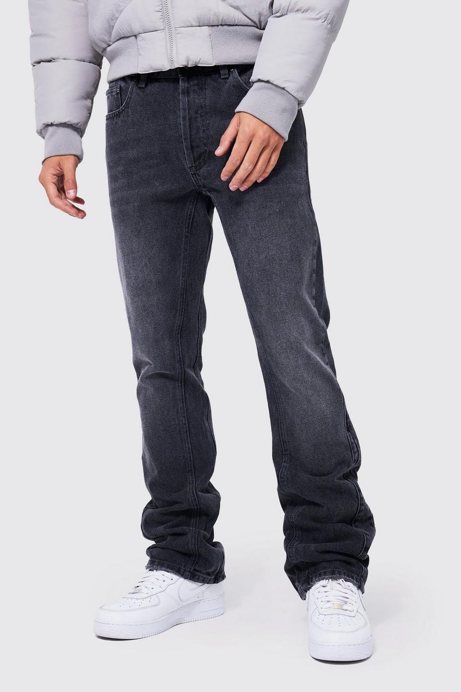 Mid grey Utsvängda skinny jeans med paneler image number 1