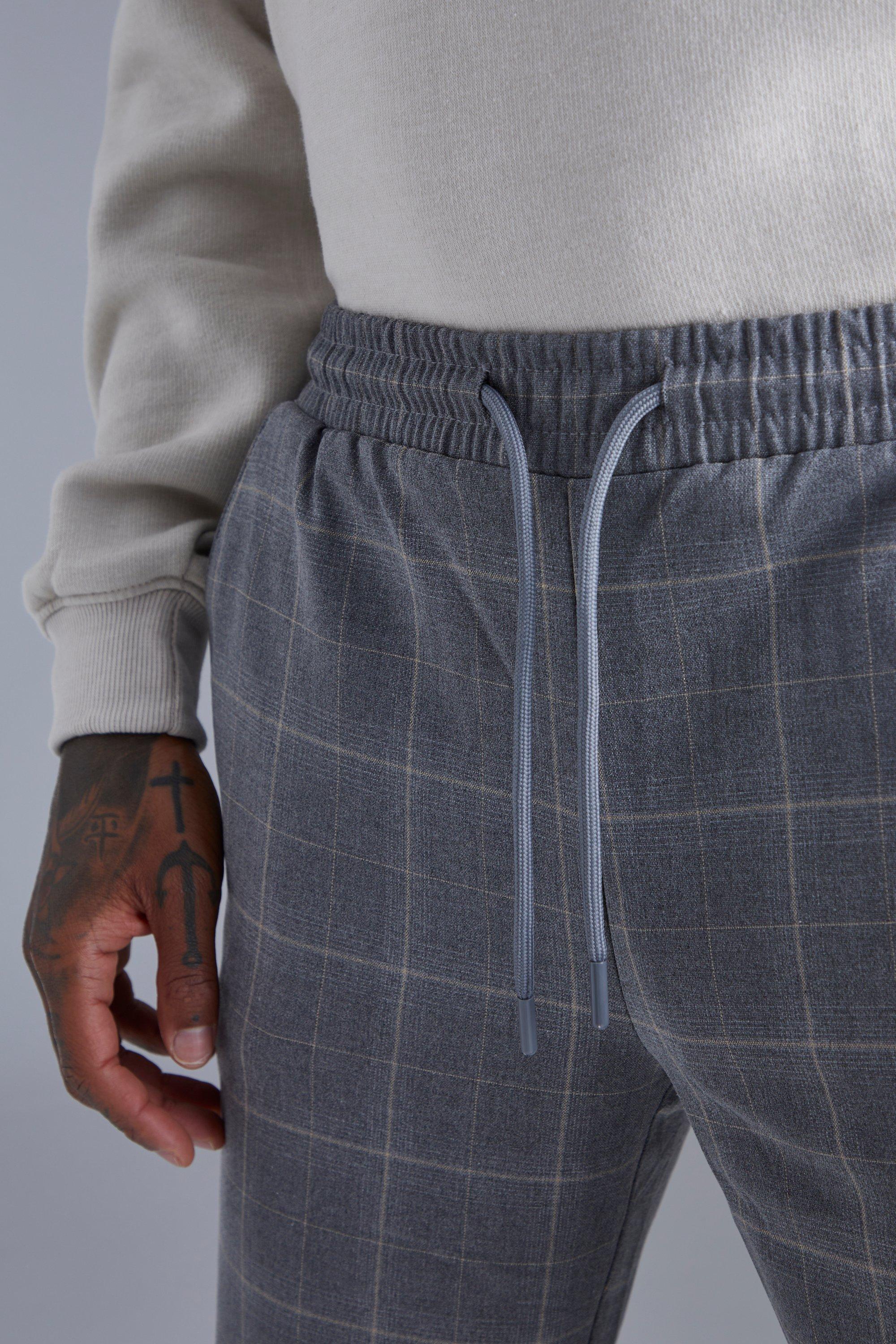 Slim Check Jogger Waist Trousers