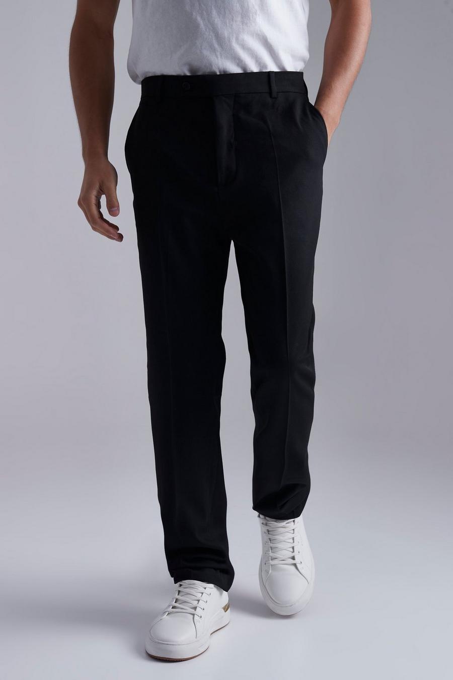 Black Straight Leg Comfort Stretch Trousers image number 1