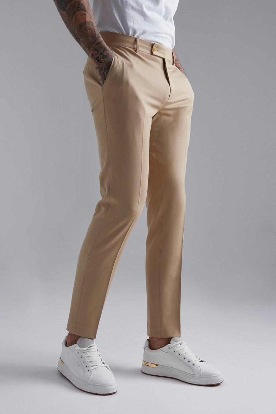 Taupe Skinny Comfort Stretch Trousers image number 1