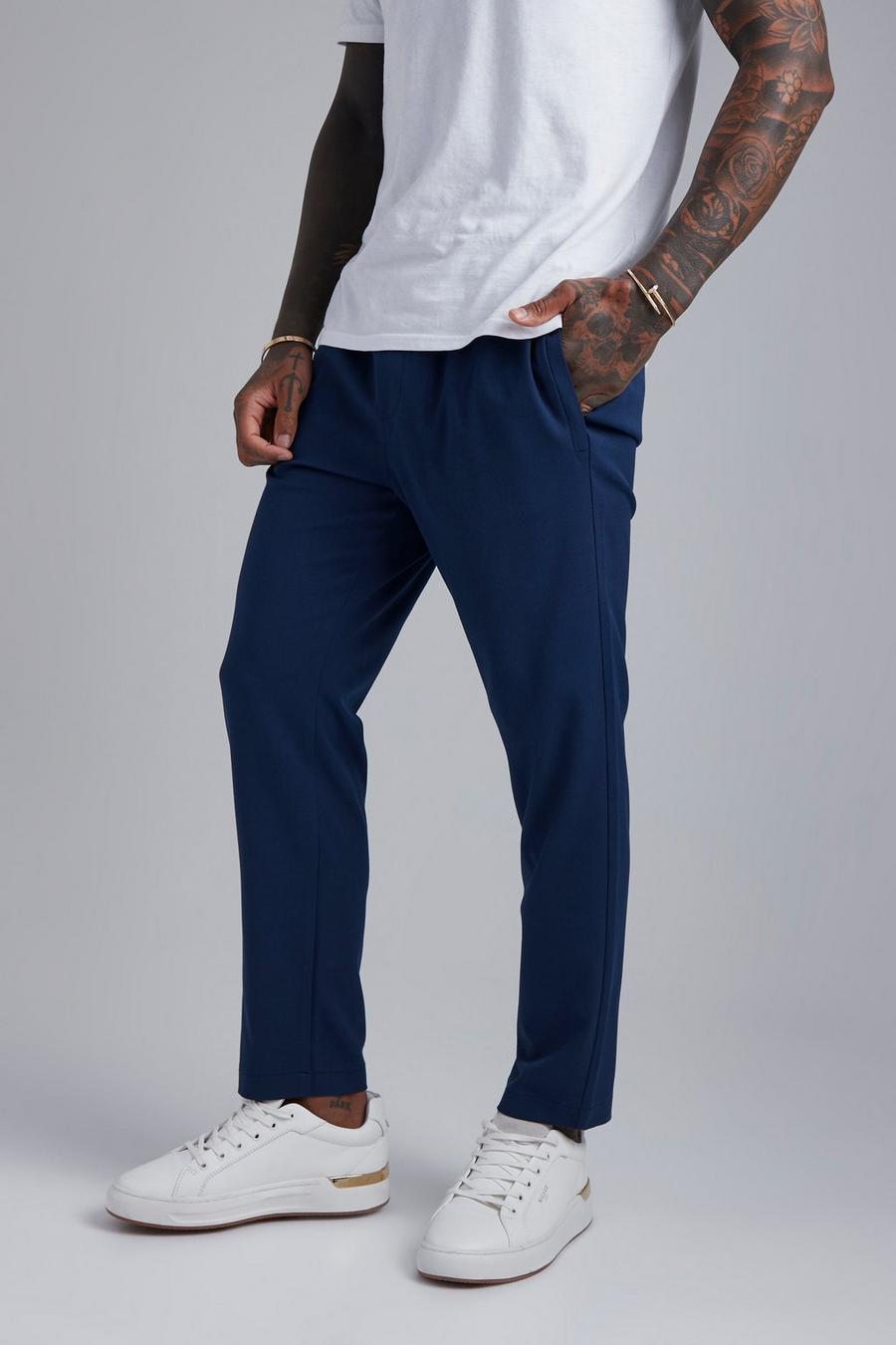 Pantaloni tuta affusolati comodi in Stretch, Navy blu oltremare image number 1