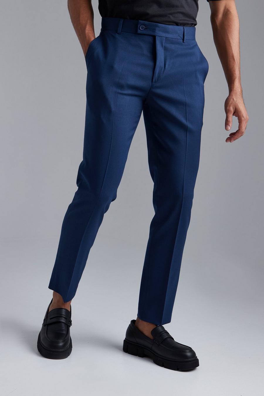 Navy Skinny Comfort Stretch Trousers image number 1