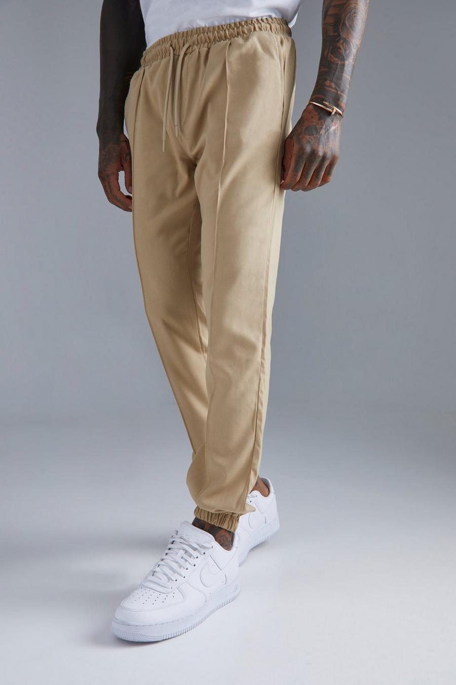 Pantaloni tuta Slim Fit con nervature, Tan marrone image number 1