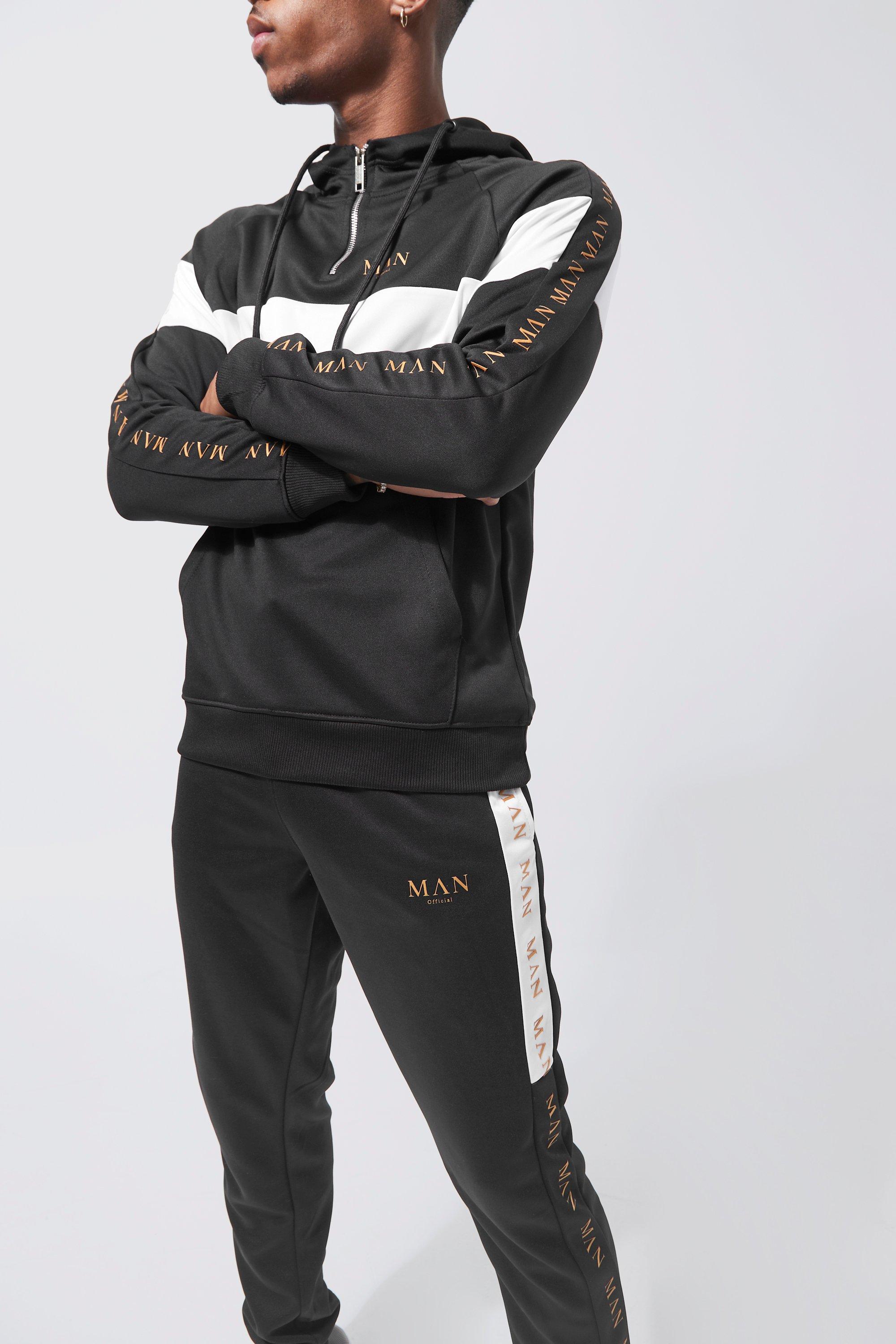 Boohoo tracksuit black hot sale