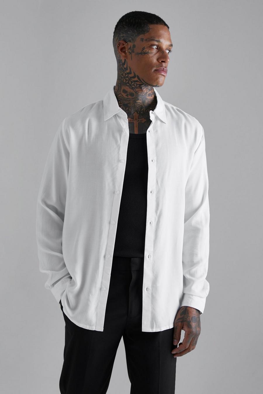 White blanco Long Sleeve Viscose Shirt  image number 1