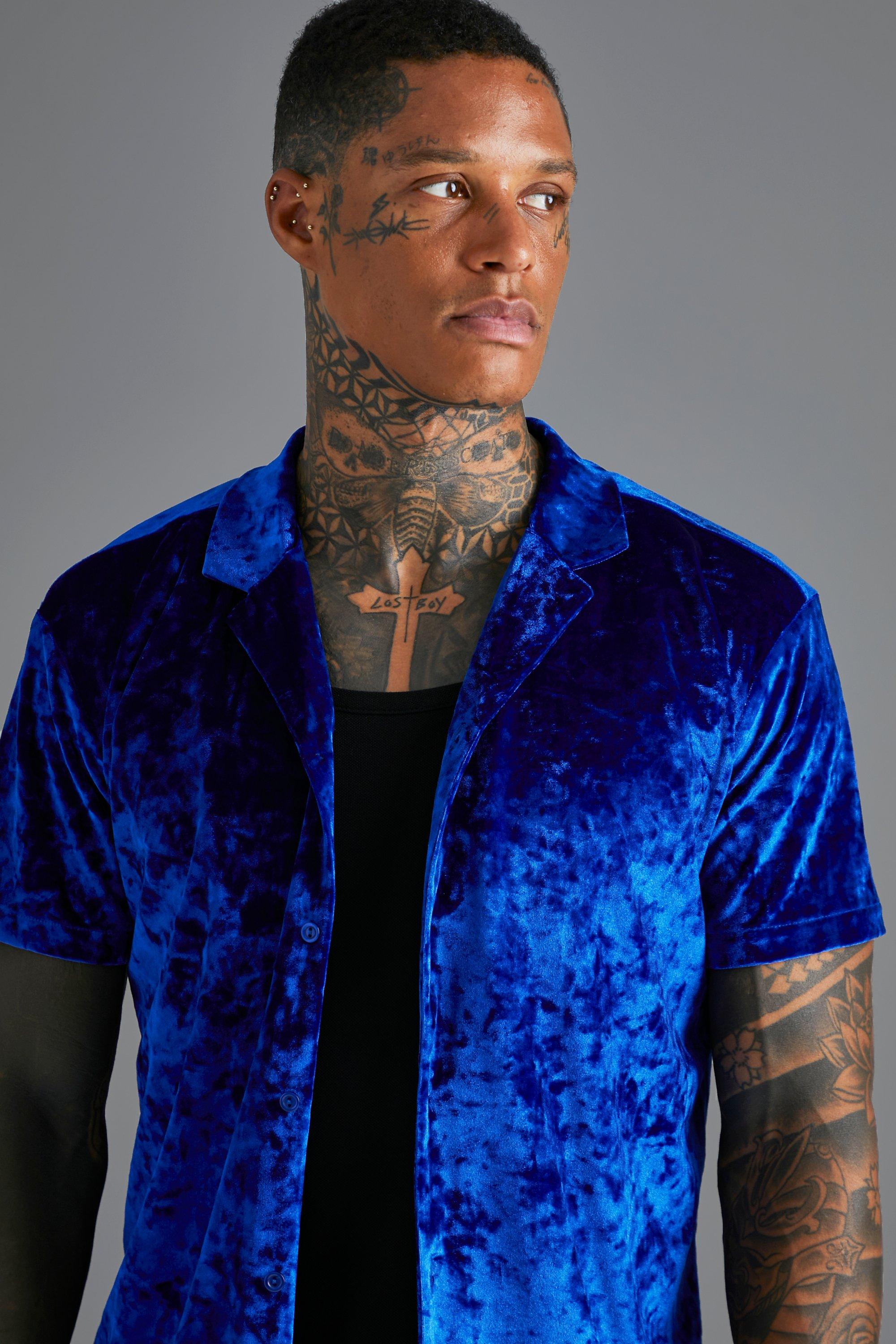 blue velvet shirt