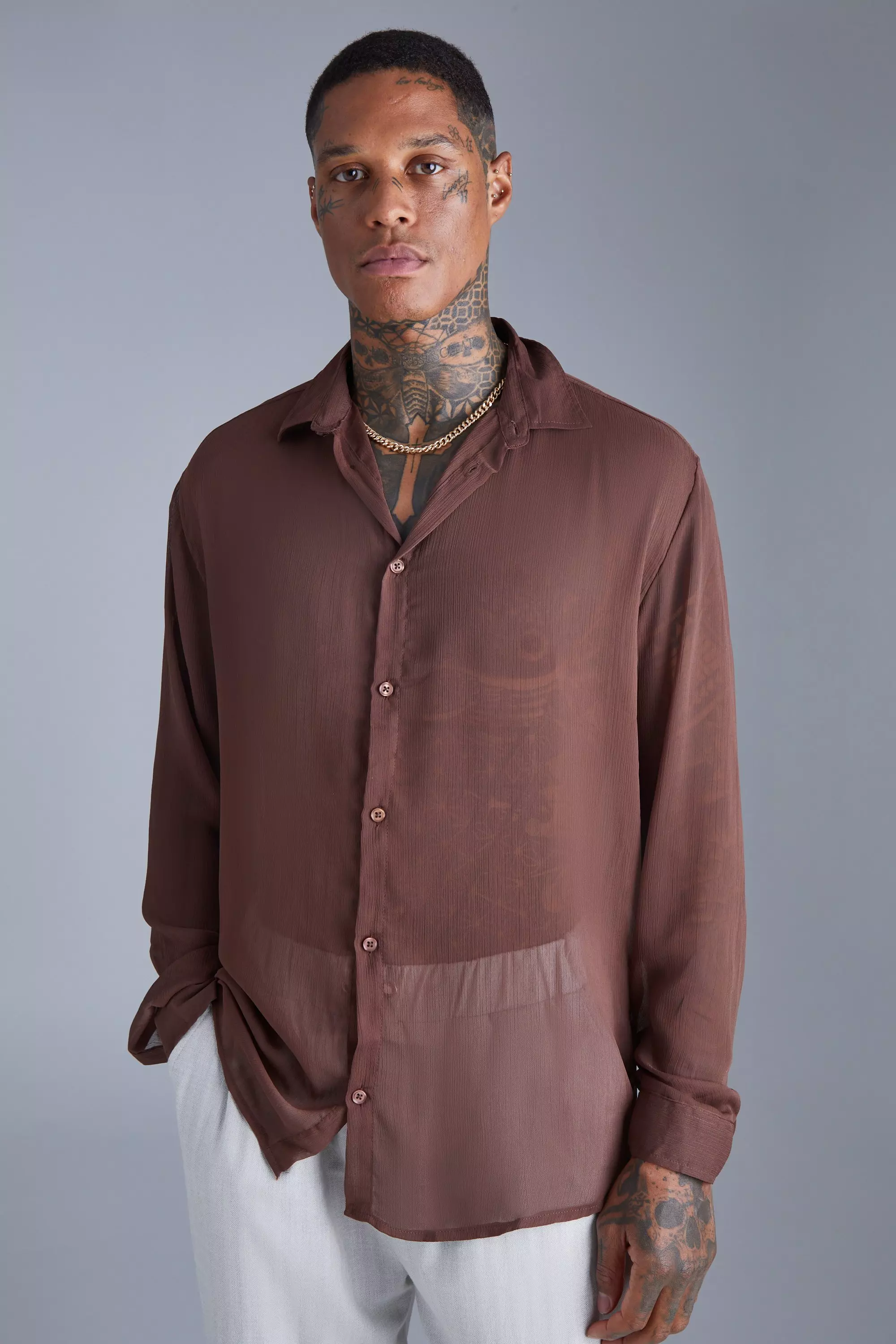 Oversized chiffon top clearance