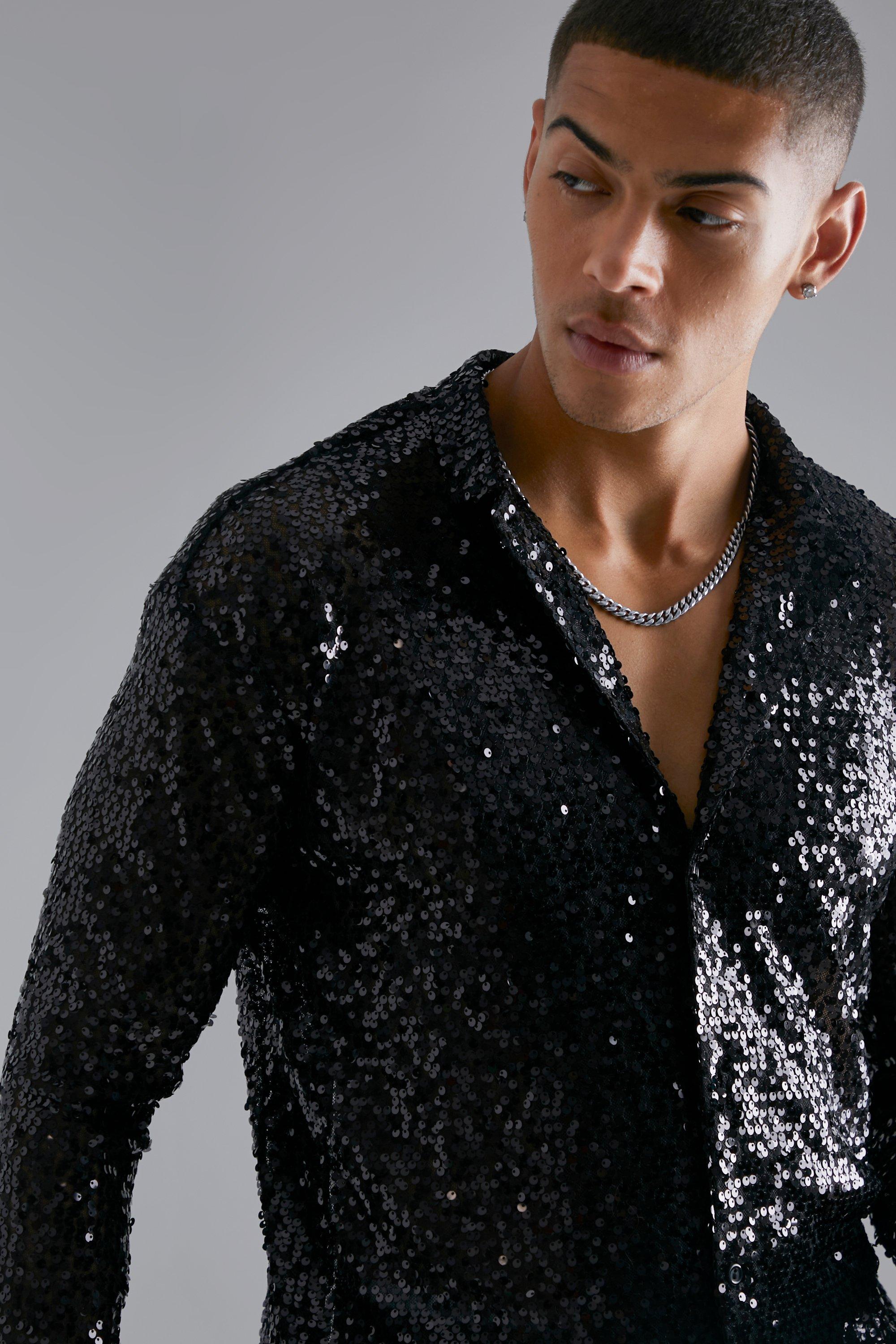 Long Sleeve Sequin Shirt