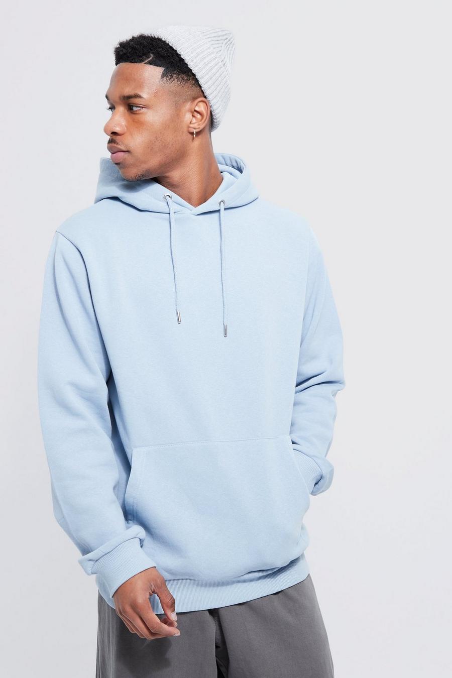 Dusty blue Basic Over The Head Hoodie image number 1