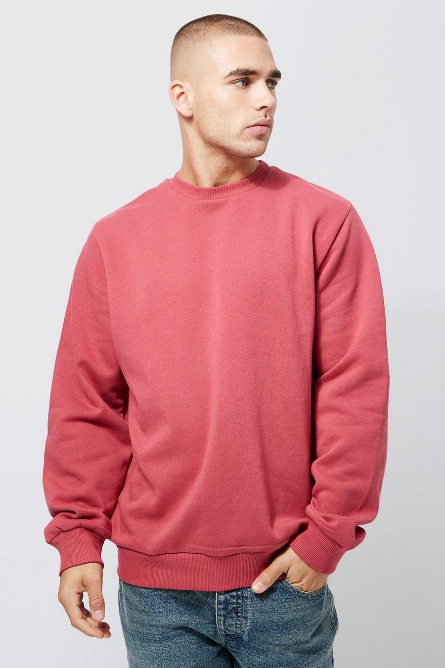 Dusty pink Basic Sweatshirt med rund hals image number 1