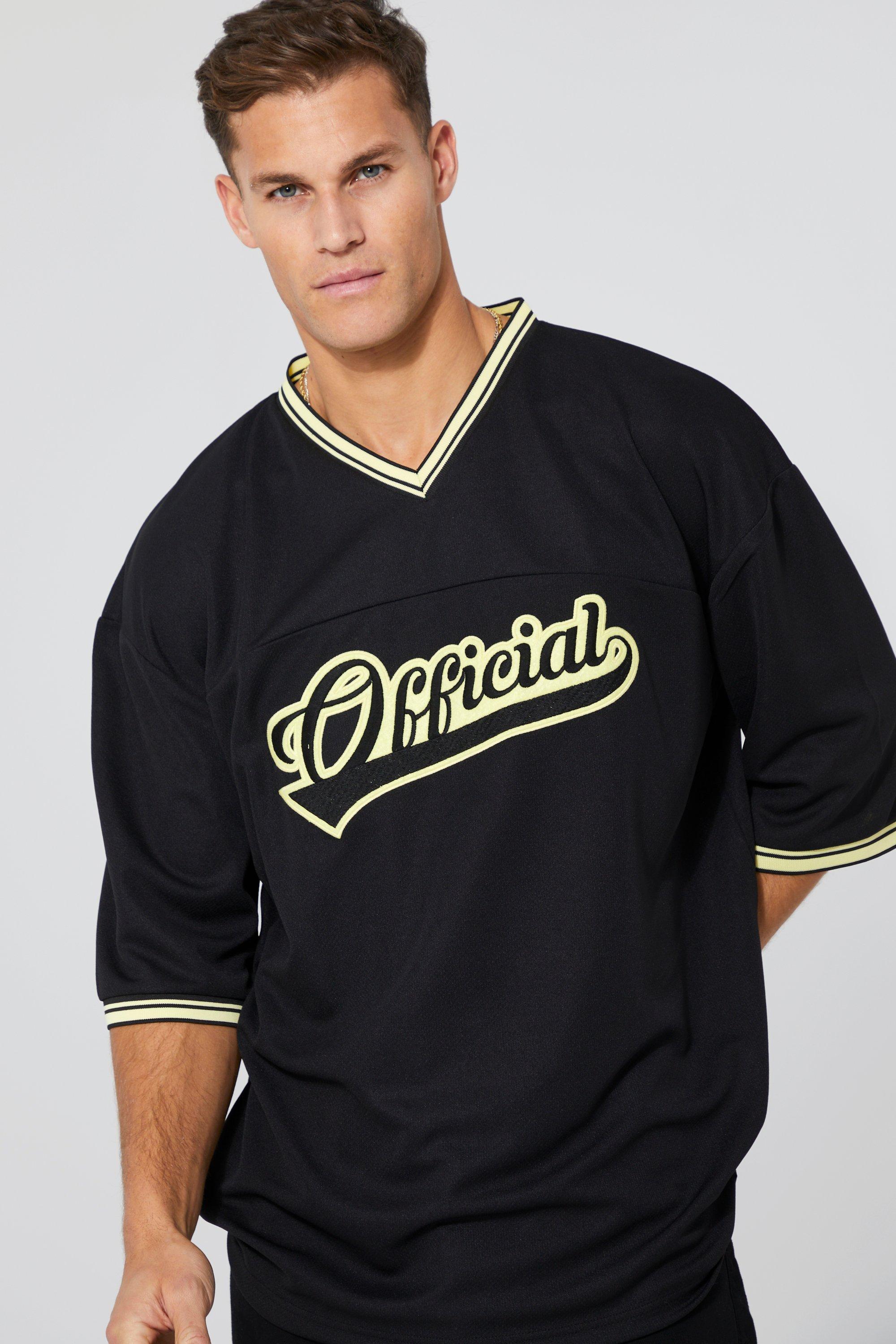 Oversized Baseball V-neck T-shirt