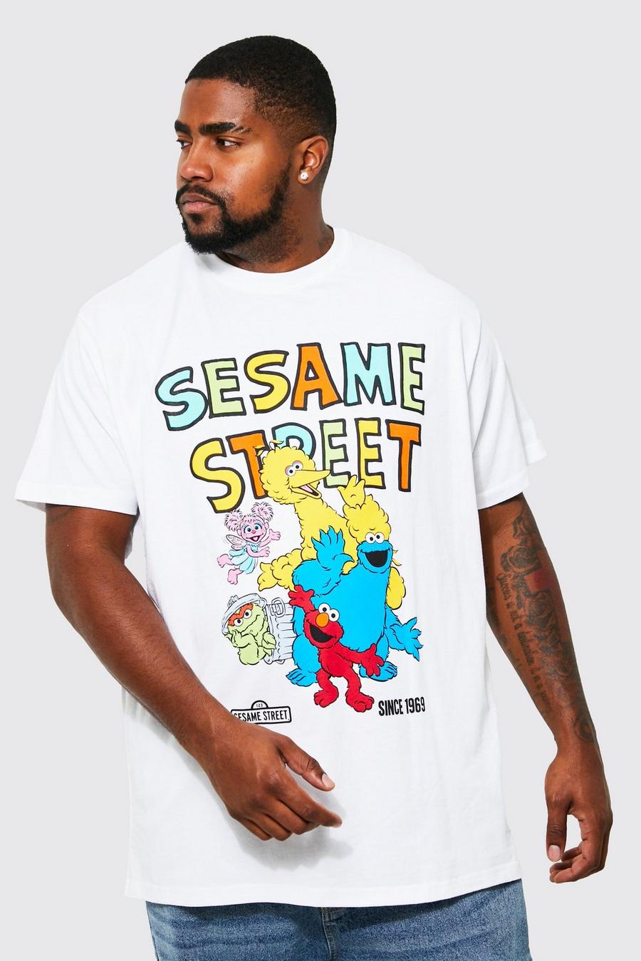Grande taille - T-shirt à imprimé Sesame Street, White image number 1