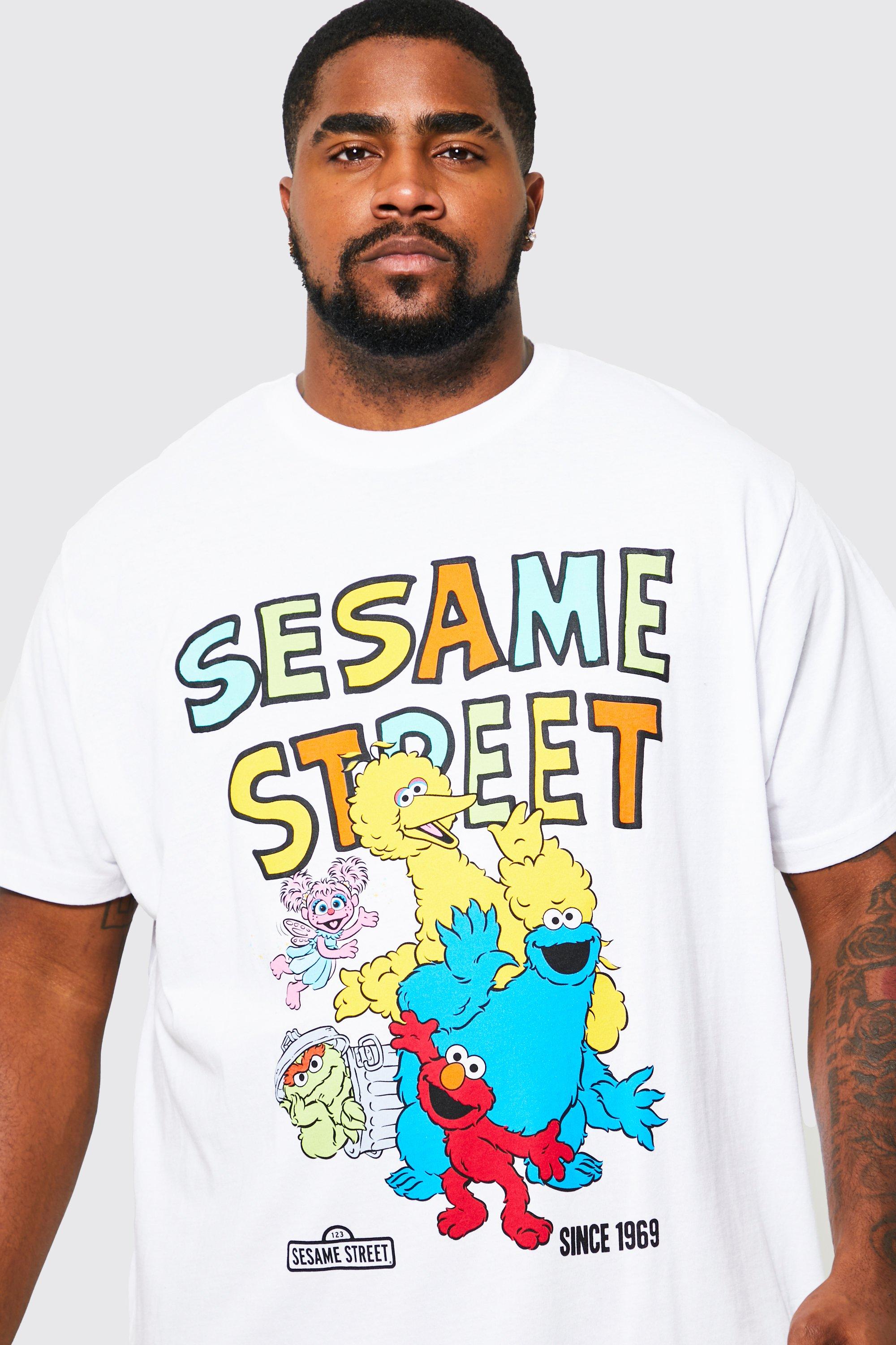 Plus T Shirt mit lizenziertem Sesame Street Print