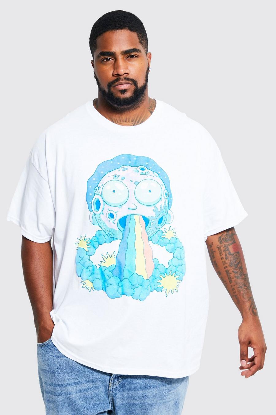 White Plus Rick And Morty Print License Tshirt image number 1