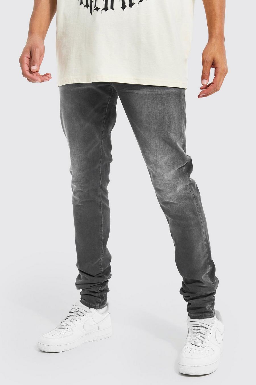Dark grey Tall Skinny Stretch Stacked Jeans  image number 1