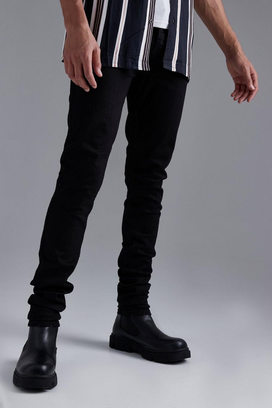True black Tall Skinny Stretch Stacked Jeans image number 1
