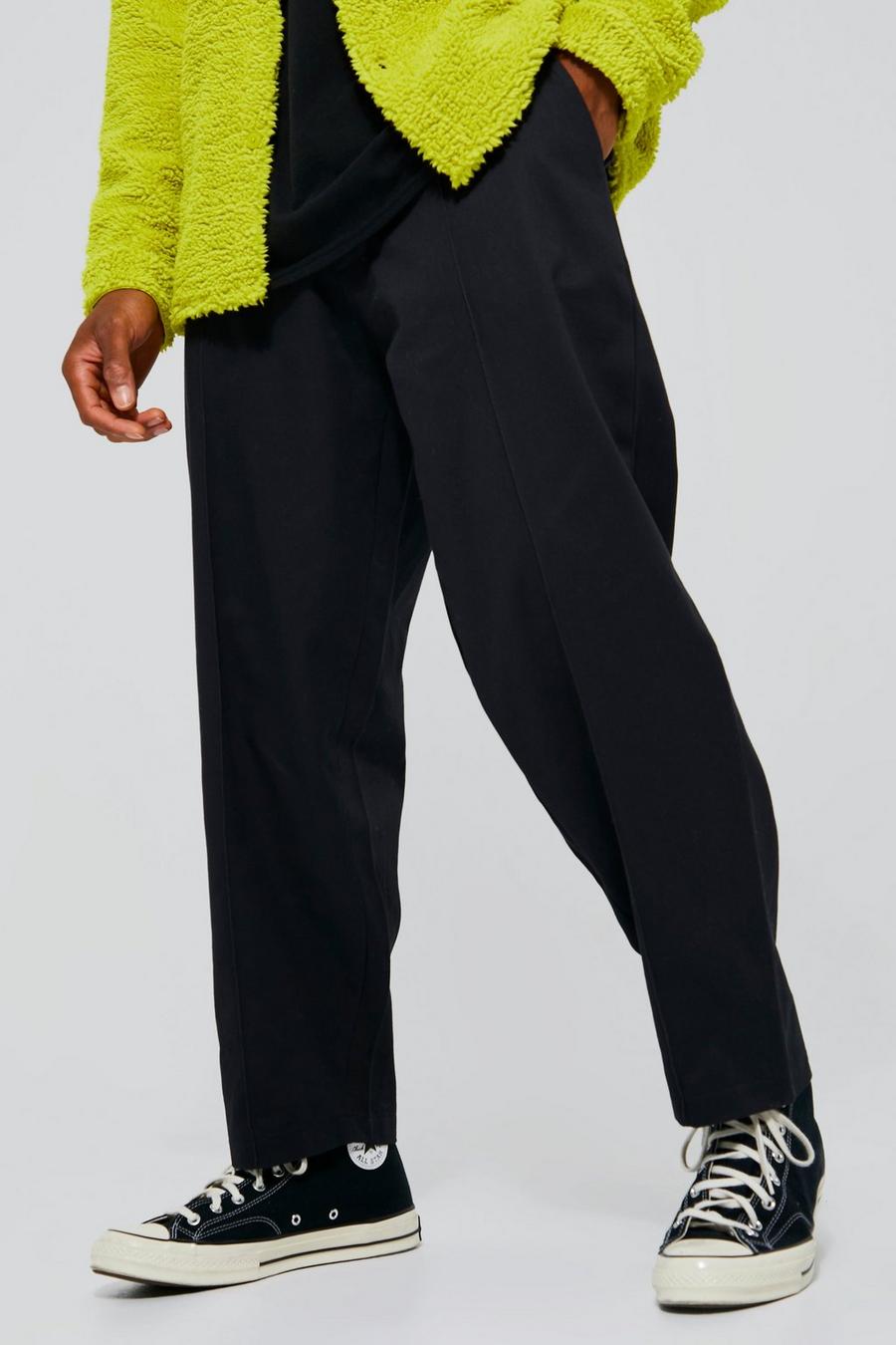 Black negro Fixed Waist Skate Fit Cropped Chino Trouser