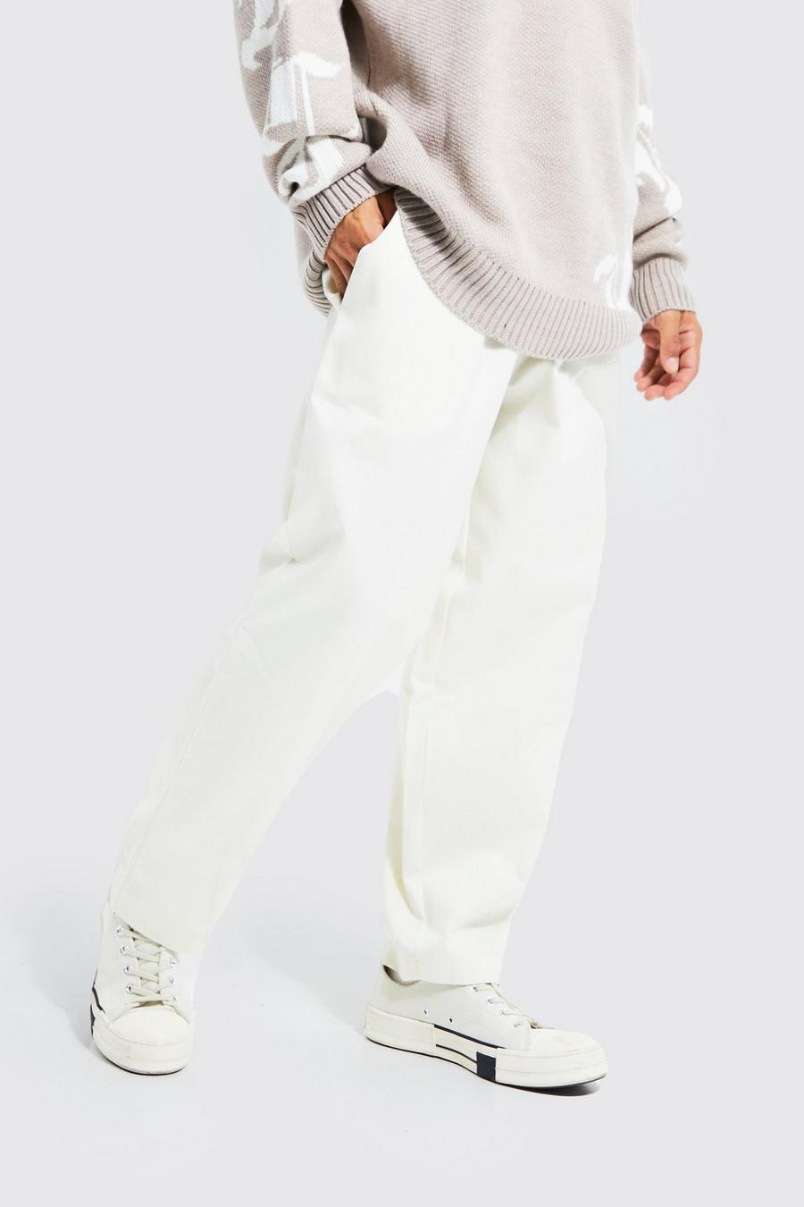 Ecru Skate Fit Cropped Chino W Elasticated Waistband image number 1