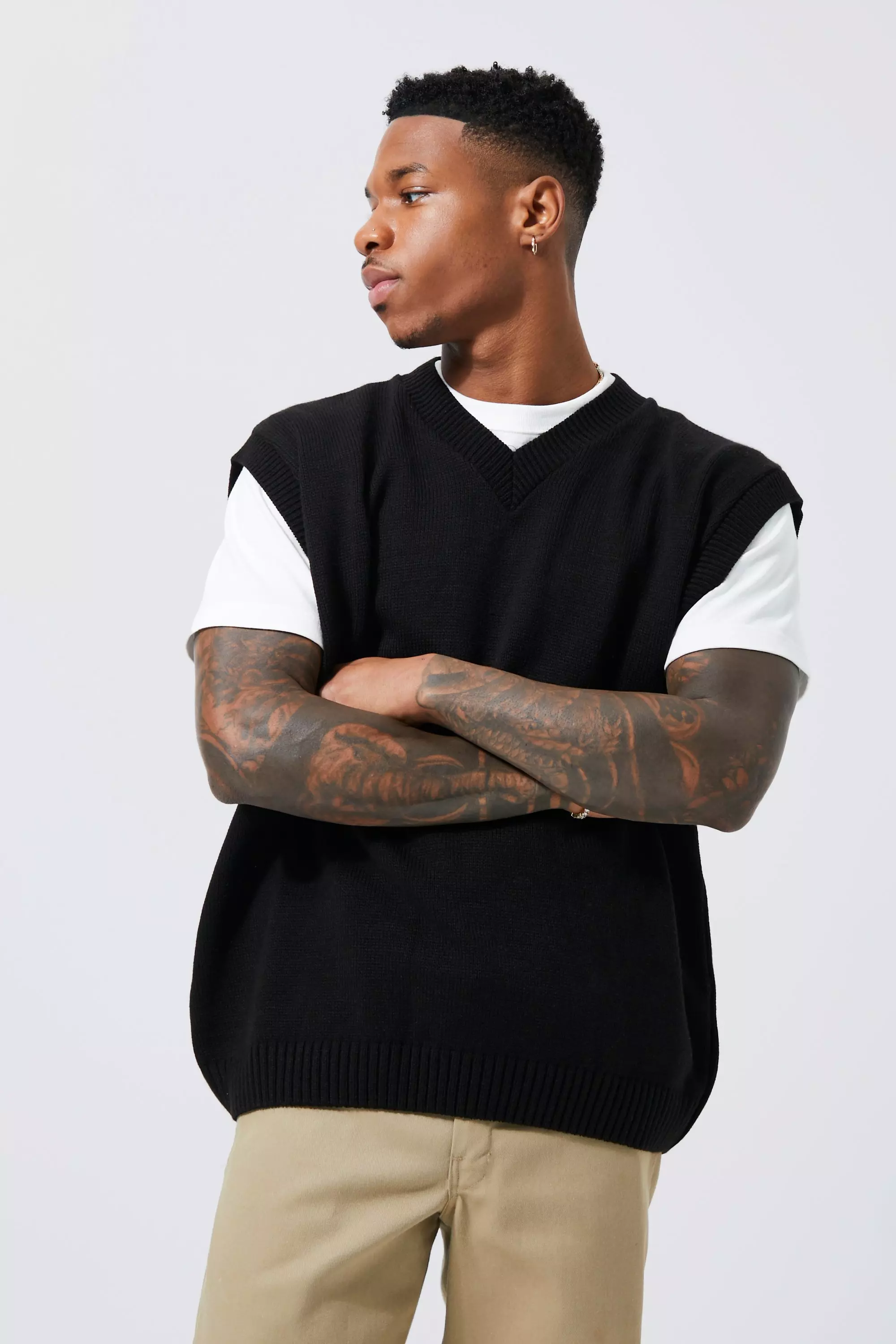 Oversized knit outlet vest