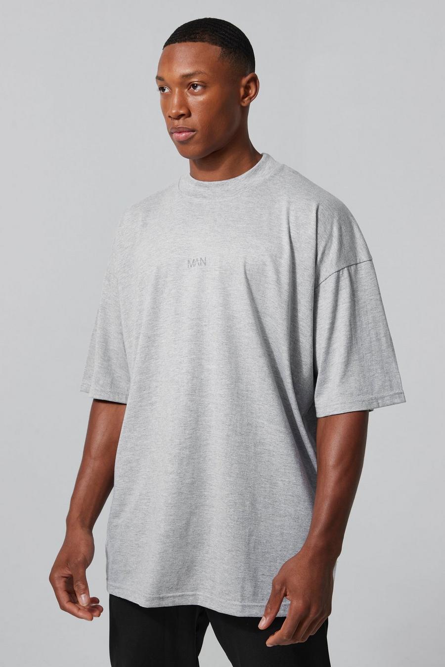 Camiseta MAN Active súper oversize, Grey marl gris
