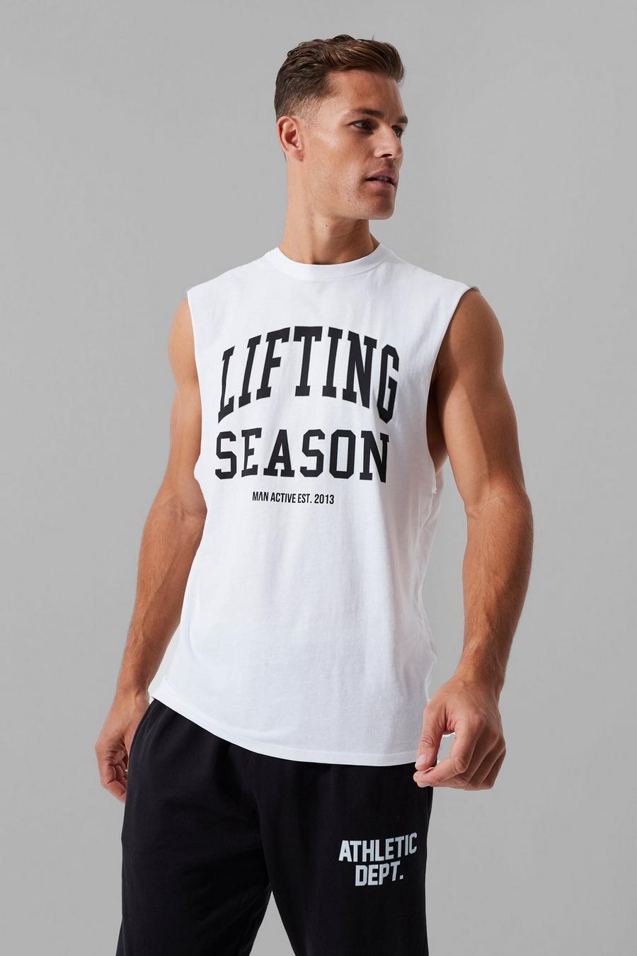 White Tall MAN Active Lifting Season Träningslinne image number 1