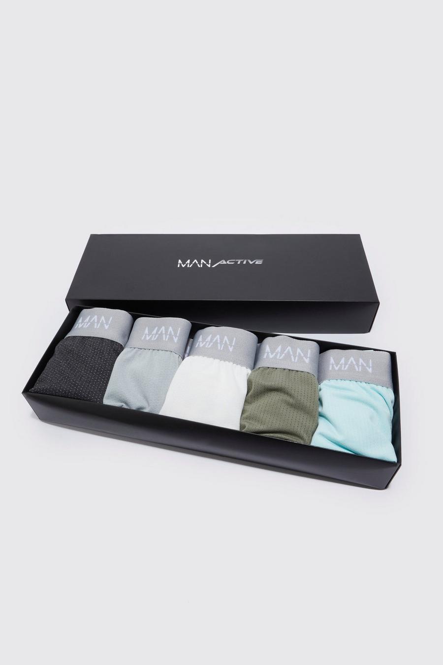 Multi Man Active 5 Pack Gift Boxed Boxers