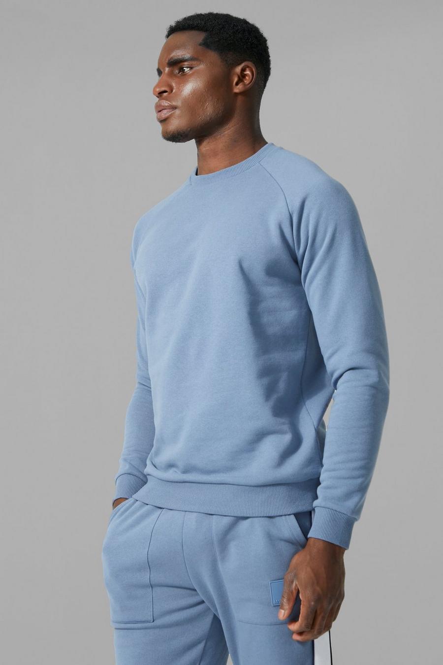 Man Active Raglan Sweatshirt, Dusty blue image number 1