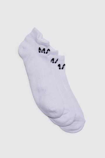 3 Pack Man Active Gym Cushioned Trainer Sock white