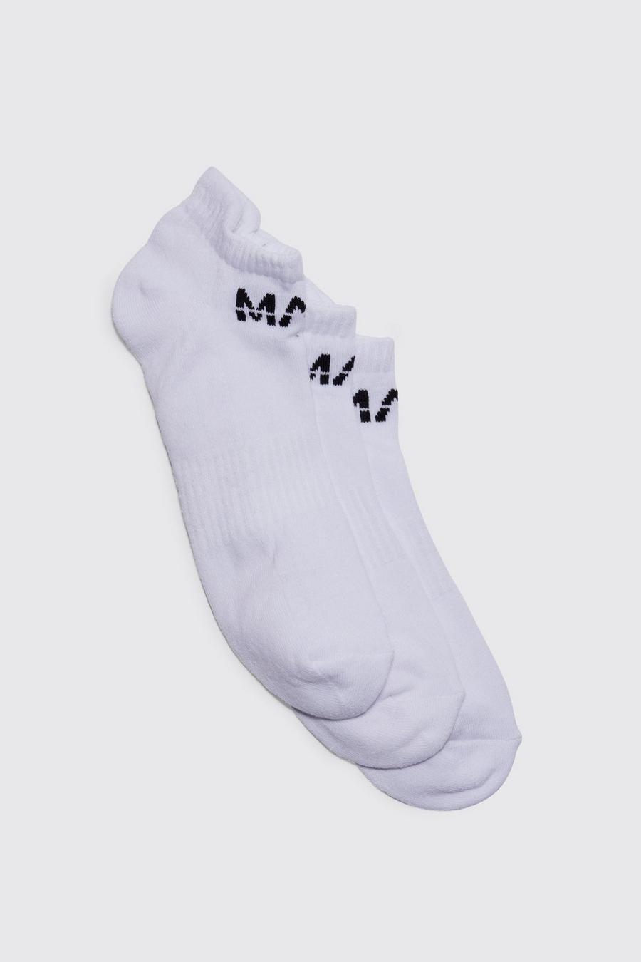 White 3 Pack Man Active Gym Cushioned Trainer Sock image number 1