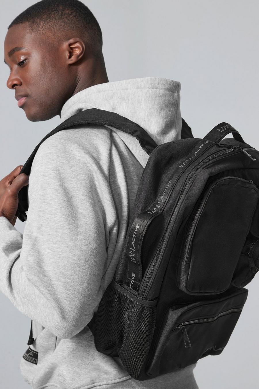 Black Man Active Pocket Detail Backpack image number 1