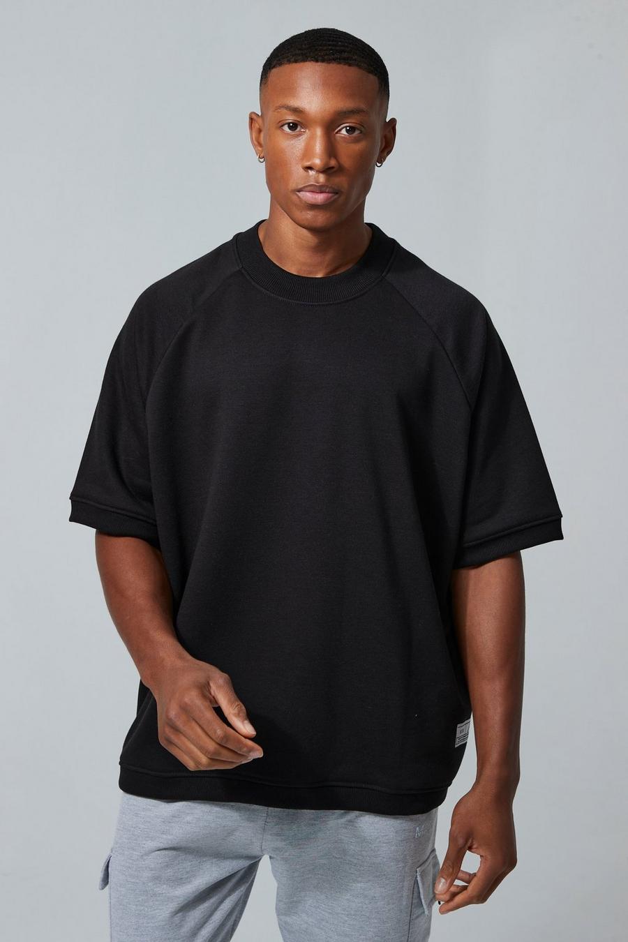Kurzärmliges Oversize Man Active Sweatshirt, Black image number 1