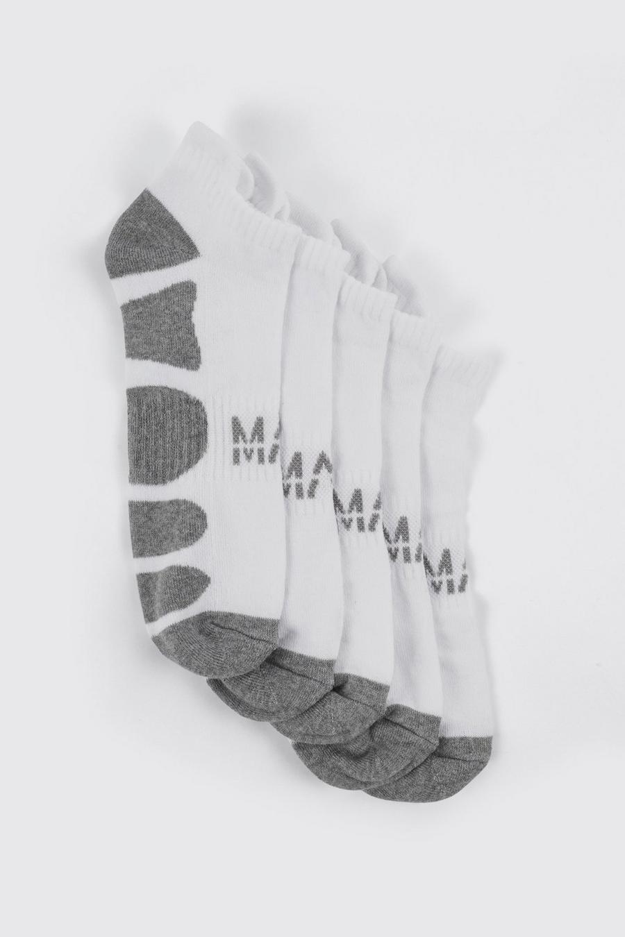 White Man Active 5 Pack Gift Boxed Trainer Socks image number 1